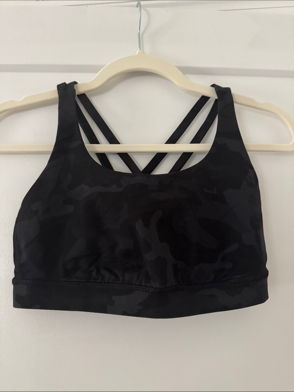 lululemon athletica Black Camo Strappy Sports Bra